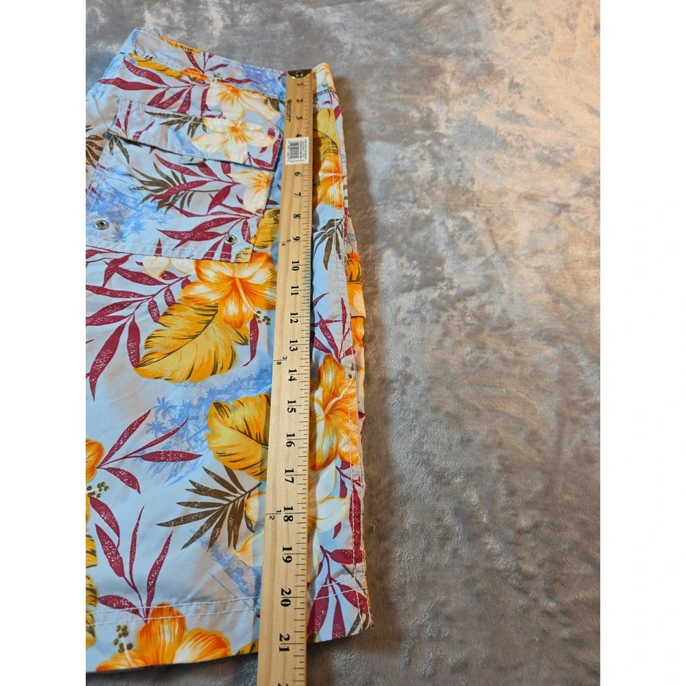 Banana Republic Board Shorts Mens‎ 35 Blue Tropical Floral Hibiscus Swim Trunks